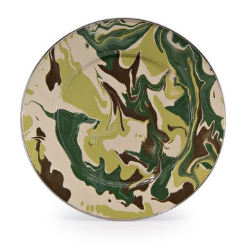 Camouflage Pattern Enamelware Dinner Plate, 10.5", Set of 4